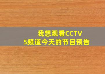 我想观看CCTV 5频道今天的节目预告